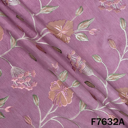 Thread Embroiderd Dola Silk Fabric - F7632