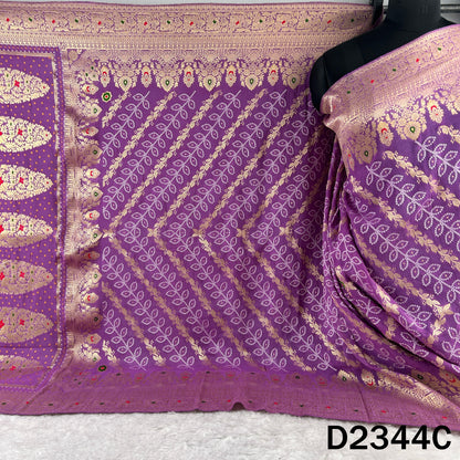 Zari Work Bandhani Print Pure Banarasi Georgette Dupatta - D2344