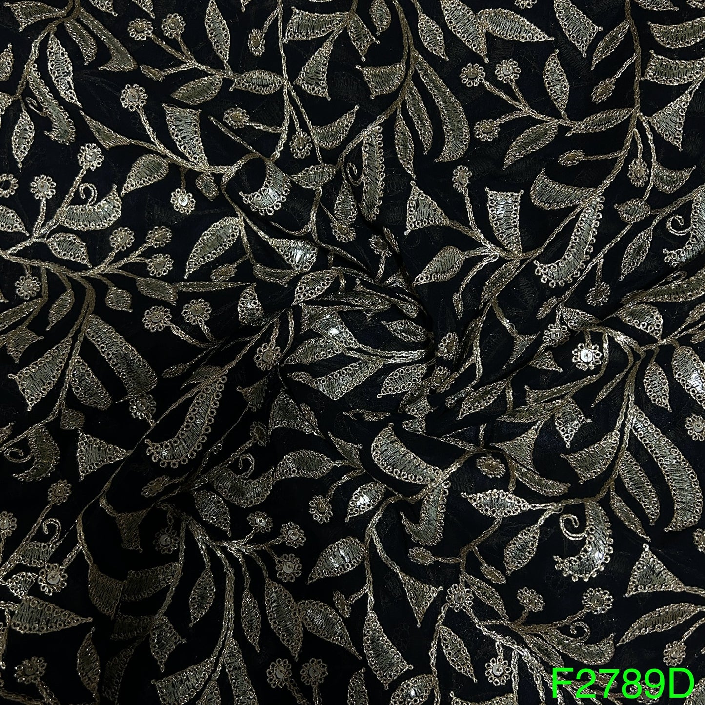 Zari Sequins Georgette Fabric-F2789