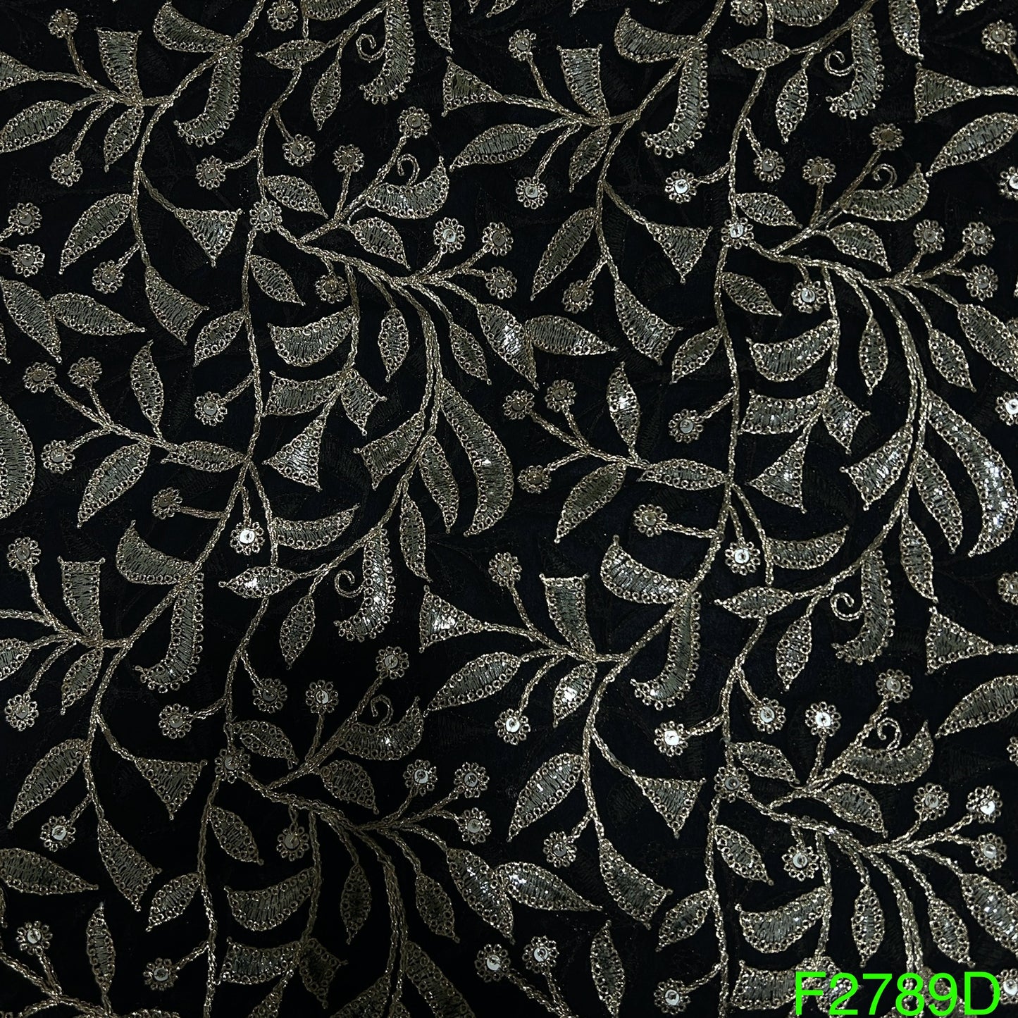 Zari Sequins Georgette Fabric-F2789