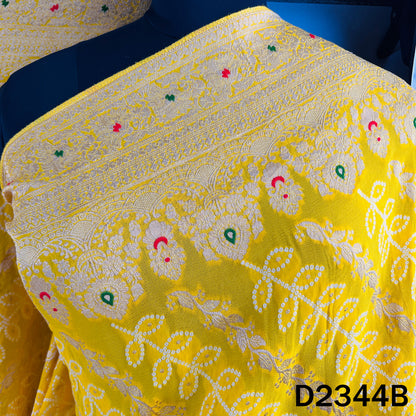Zari Work Bandhani Print Pure Banarasi Georgette Dupatta - D2344