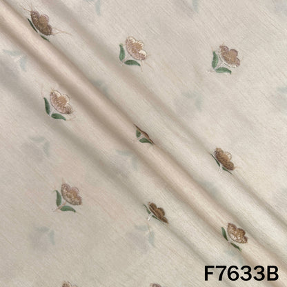 Thread Embroiderd Dola Silk Fabric - F7633