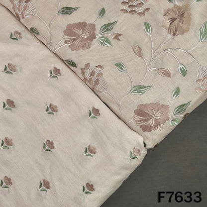 Thread Embroiderd Dola Silk Fabric - F7633