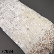 Dyeable Cut Dana Zari Sequins Velvet Fabric - F7634