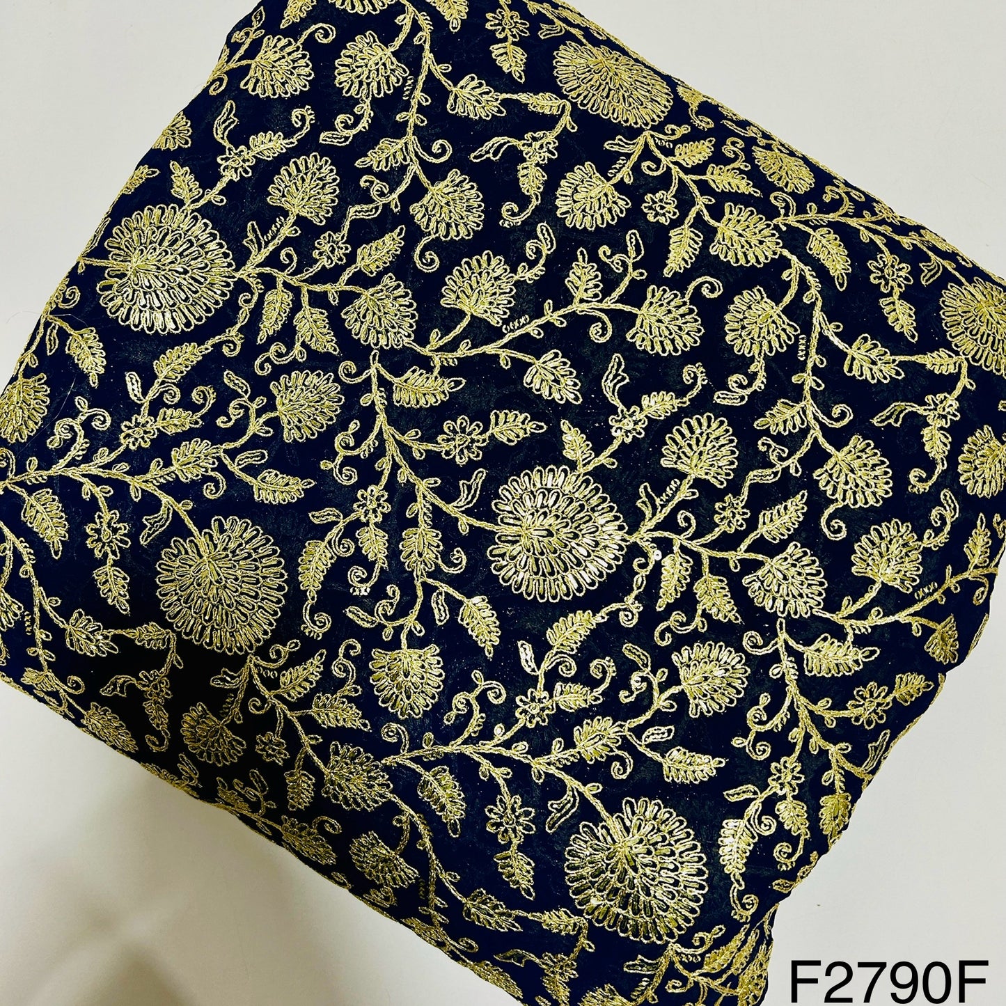 Zari Sequins Georgette Fabric-F2790