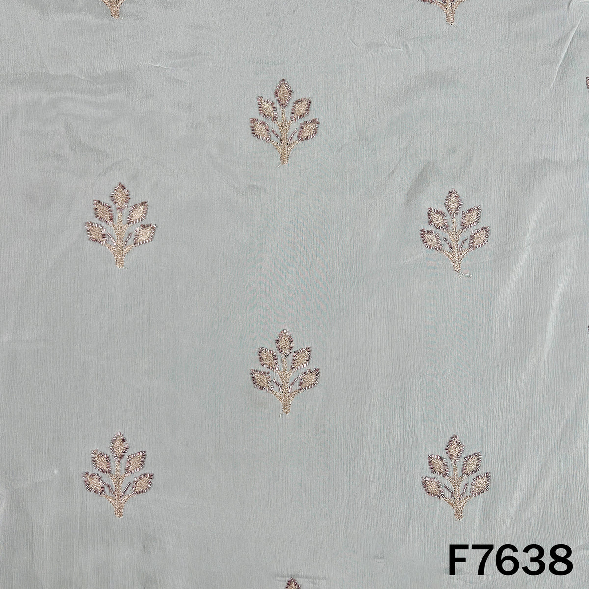 Dyeable Cut Dana Zari Work Chinnon Chiffon Fabric - F7638