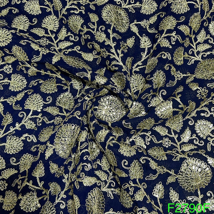 Zari Sequins Georgette Fabric-F2790