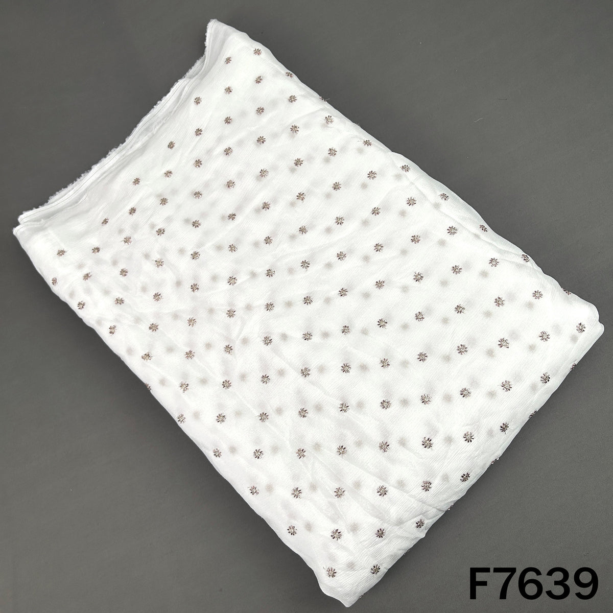 Dyeable Cut Dana Zari Work Chinnon Chiffon Fabric - F7639