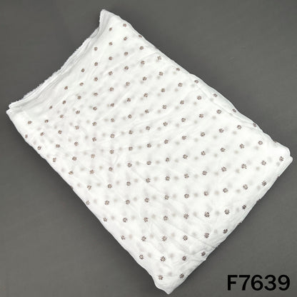 Dyeable Cut Dana Zari Work Chinnon Chiffon Fabric - F7639