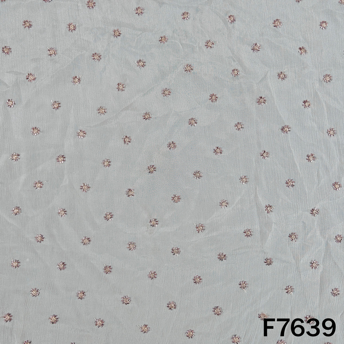 Dyeable Cut Dana Zari Work Chinnon Chiffon Fabric - F7639
