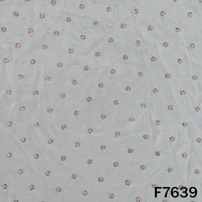 Dyeable Cut Dana Zari Work Chinnon Chiffon Fabric - F7639