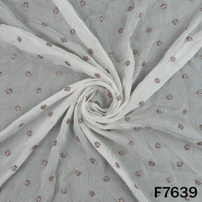 Dyeable Cut Dana Zari Work Chinnon Chiffon Fabric - F7639