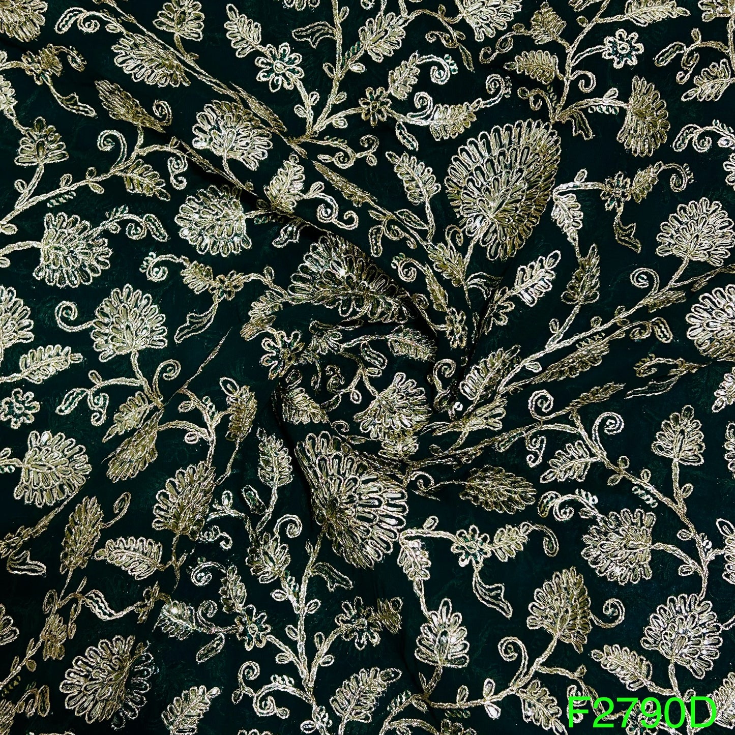 Zari Sequins Georgette Fabric-F2790