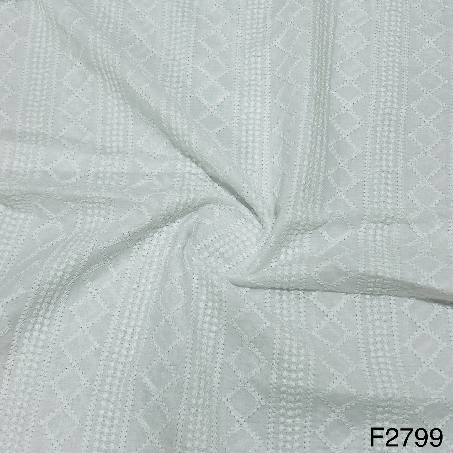 Chikankari Cotton Fabric-F2799