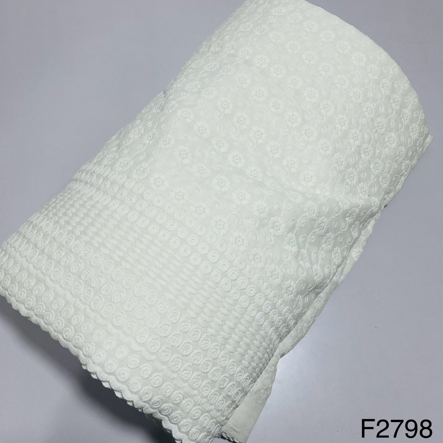 Chikankari cotton Fabric-F2798