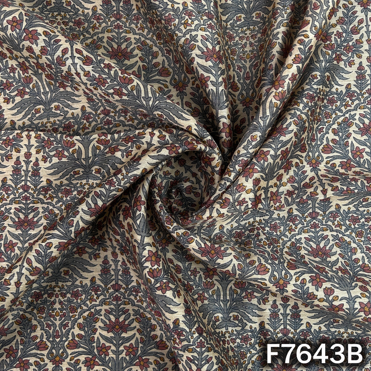 Printed Pure Monga Silk Fabric - F7643