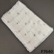 Dyeable Self Jacquard Zari Work Satin Organza Fabric - F7640