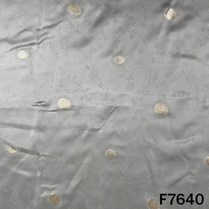 Dyeable Self Jacquard Zari Work Satin Organza Fabric - F7640