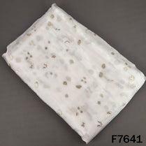 Dyeable Self Jacquard Zari Work Satin Organza Fabric - F7641