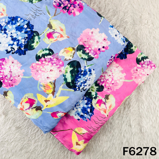 Digital Print Sequins Work Crepe Fabric - F6278