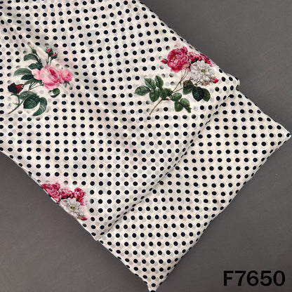 Digital Print Polka Dot Crepe Fabric - F7650