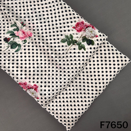 Digital Print Polka Dot Crepe Fabric - F7650