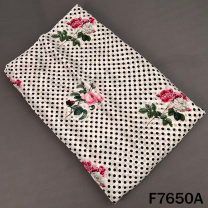 Digital Print Polka Dot Crepe Fabric - F7650