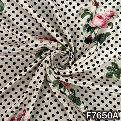 Digital Print Polka Dot Crepe Fabric - F7650