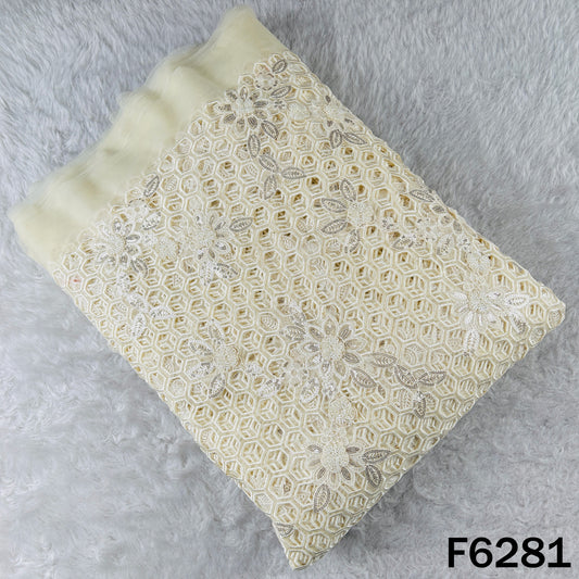 Imported Cut Work Cut Dana Sequins Net Fabric - F6281