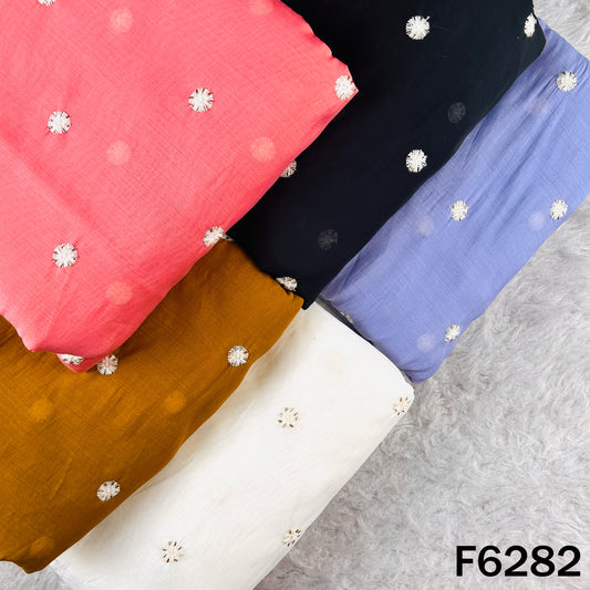 Cut Dana Thread Work Muslin Silk Fabric - F6282