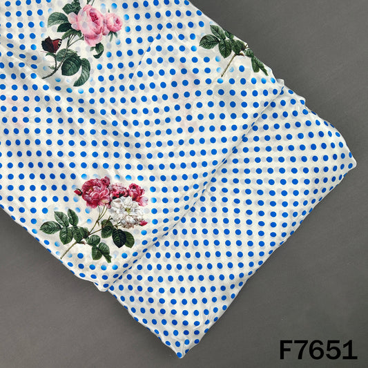 Digital Print Polka Dot Crepe Fabric - F7651