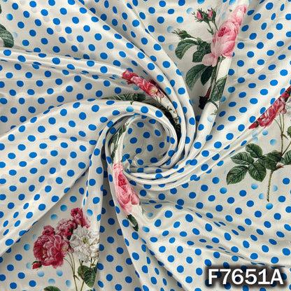 Digital Print Polka Dot Crepe Fabric - F7651