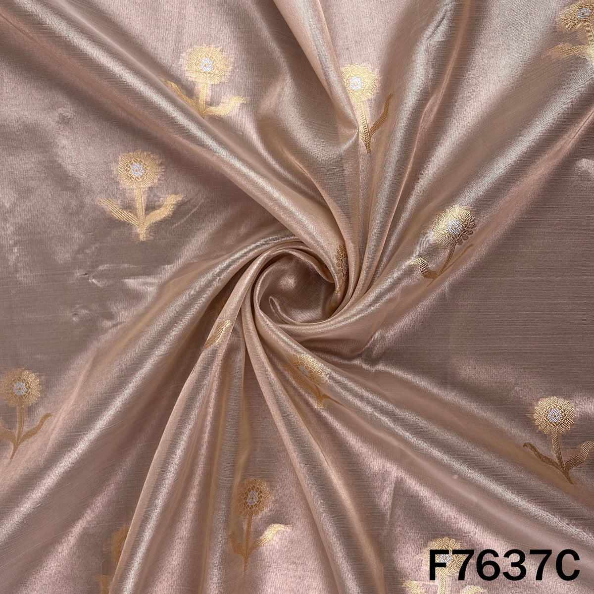 Zari Work Tissue Organza Fabric - F7637