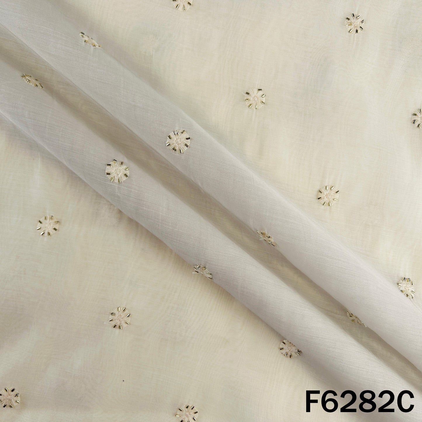 Cut Dana Thread Work Muslin Silk Fabric - F6282
