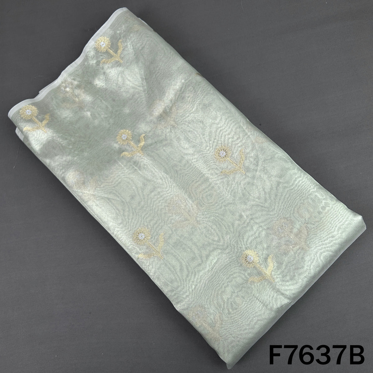 Zari Work Tissue Organza Fabric - F7637