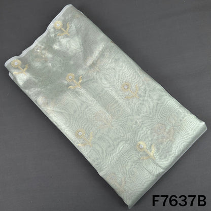 Zari Work Tissue Organza Fabric - F7637