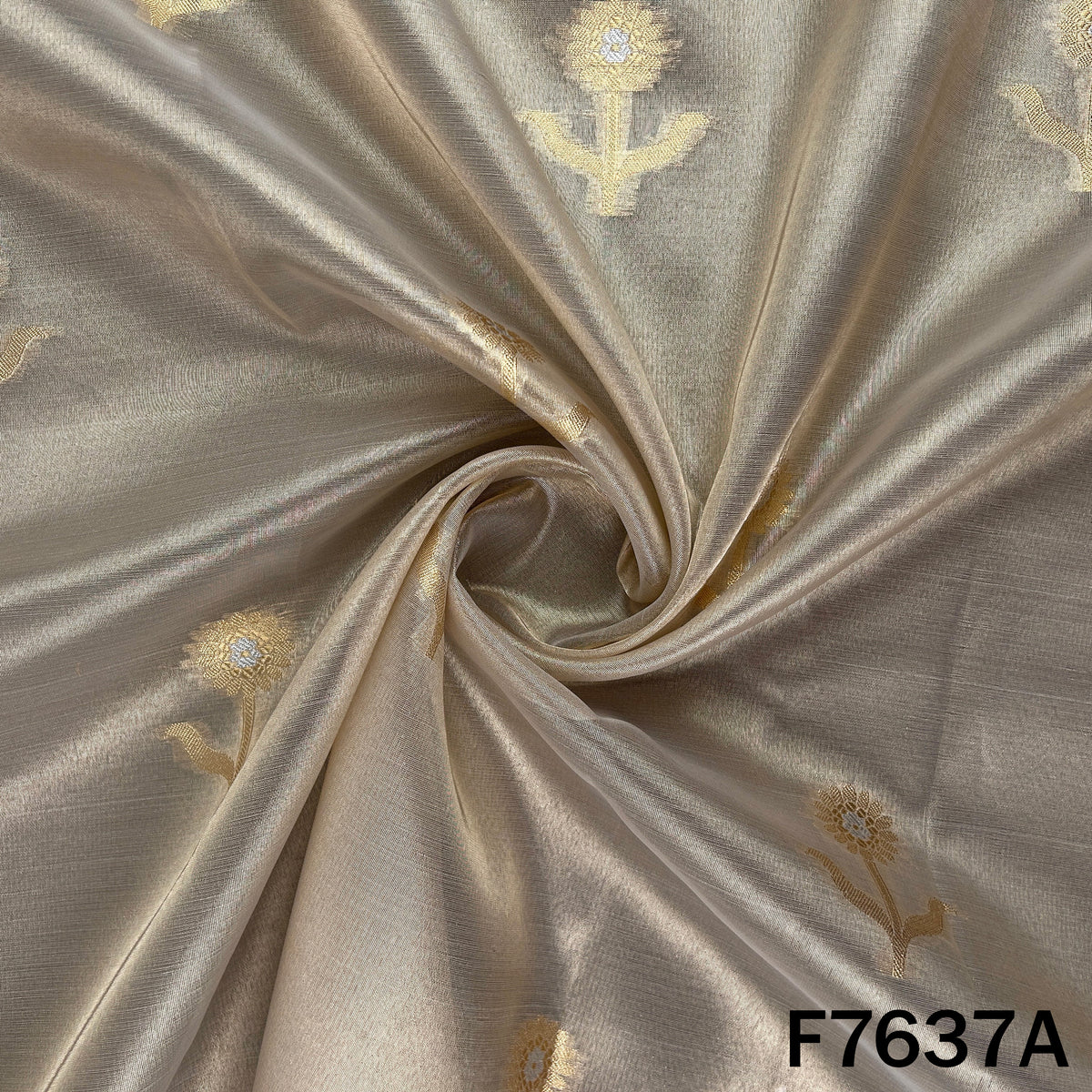 Zari Work Tissue Organza Fabric - F7637