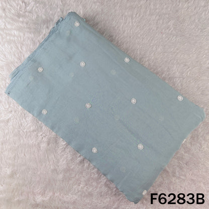 Cut Dana Thread Sequins Work Mul Chanderi Fabric - F6283