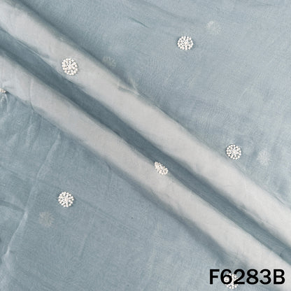 Cut Dana Thread Sequins Work Mul Chanderi Fabric - F6283