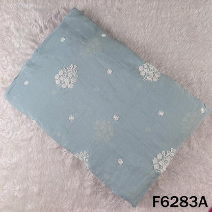Cut Dana Thread Sequins Work Mul Chanderi Fabric - F6283
