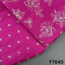 Thread Sequins Embroidered Pure Chanderi Silk Fabric - F7645