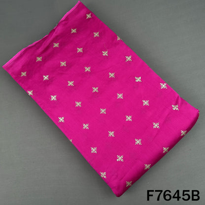 Thread Sequins Embroidered Pure Chanderi Silk Fabric - F7645