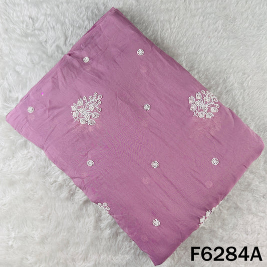 Cut Dana Thread Sequins Work Mul Chanderi Fabric - F6284