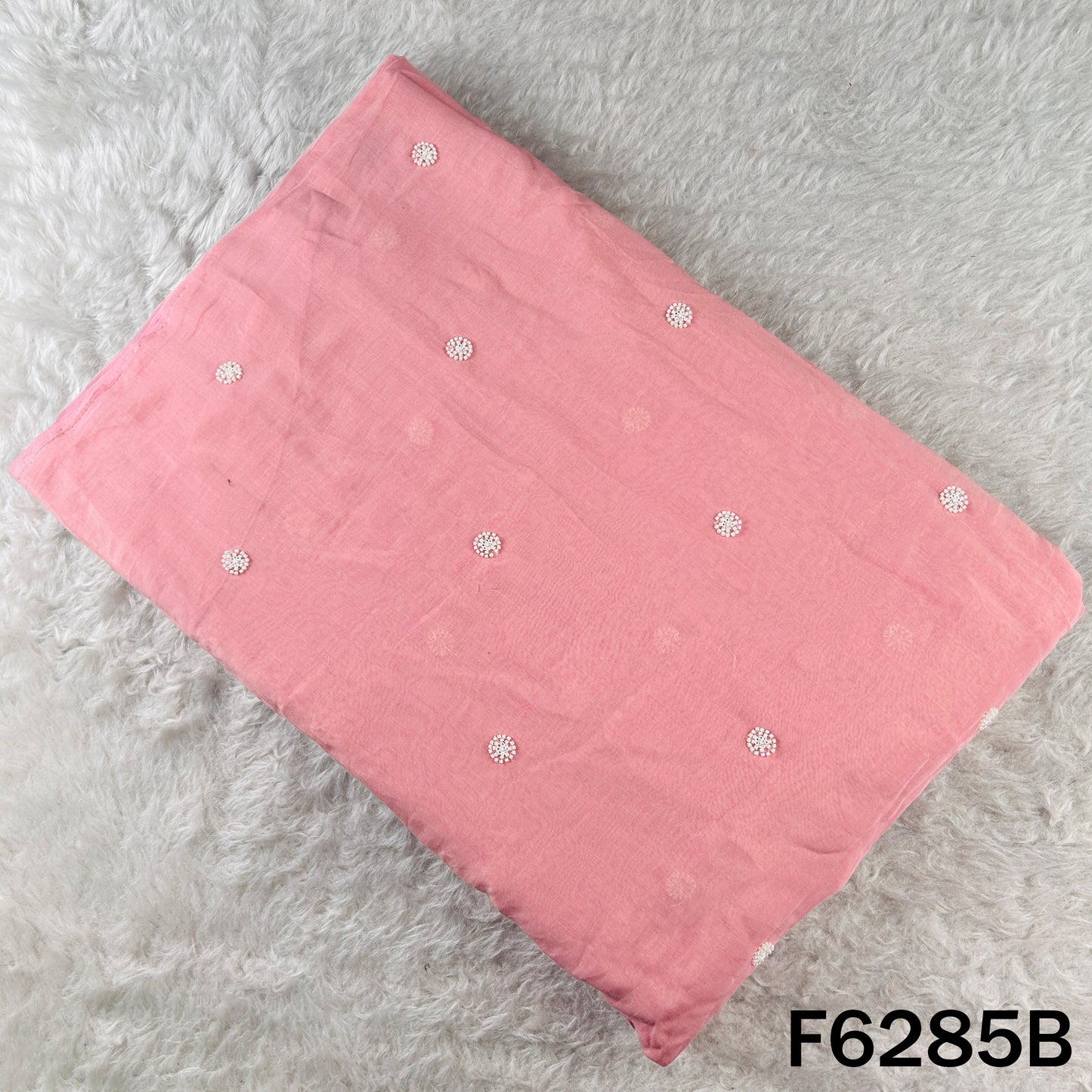 Cut Dana Thread Sequins Work Mul Chanderi Fabric - F6285