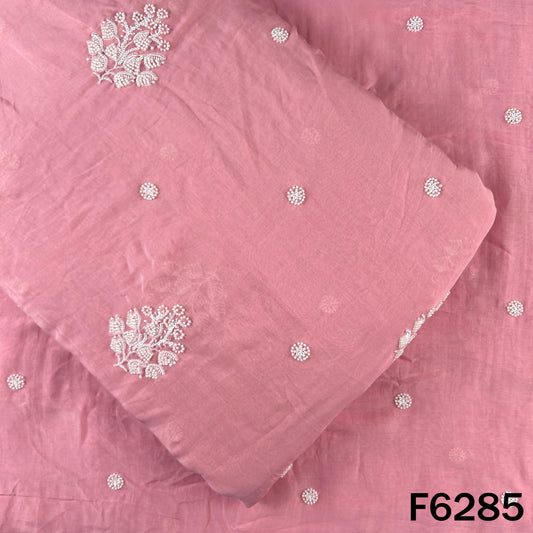 Cut Dana Thread Sequins Work Mul Chanderi Fabric - F6285