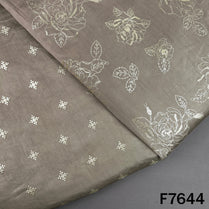 Thread Sequins Embroidered Pure Chanderi Silk Fabric - F7644