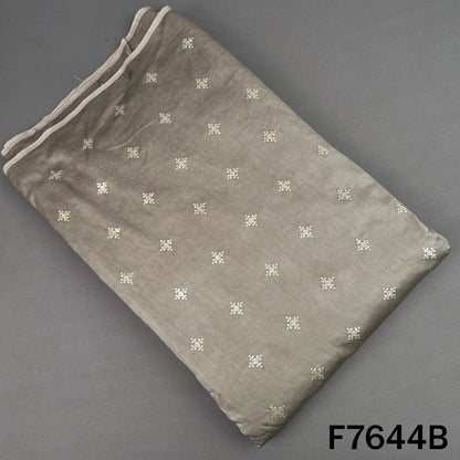 Thread Sequins Embroidered Pure Chanderi Silk Fabric - F7644
