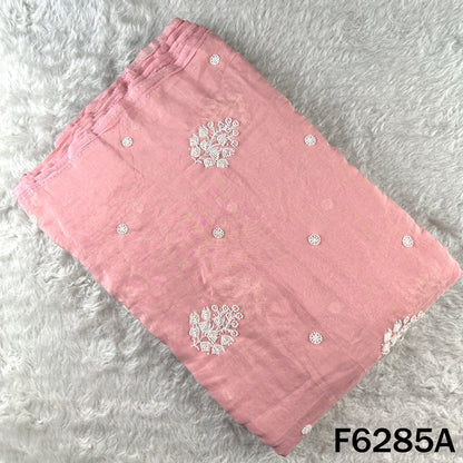 Cut Dana Thread Sequins Work Mul Chanderi Fabric - F6285