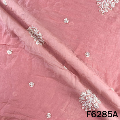Cut Dana Thread Sequins Work Mul Chanderi Fabric - F6285