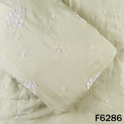 Cut Dana Thread Sequins Work Mul Chanderi Fabric - F6286